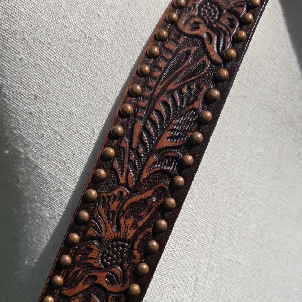 Angel Ranch Brown Embellished Women's Belt - Picture 5 of 10